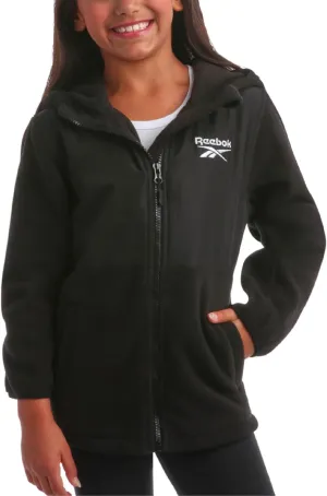 Reebok Girls' Fleece Jacket - Polar Fleece Hoodie Sweatshirt Jacket - Lightweight Coat for Girls (4-16)