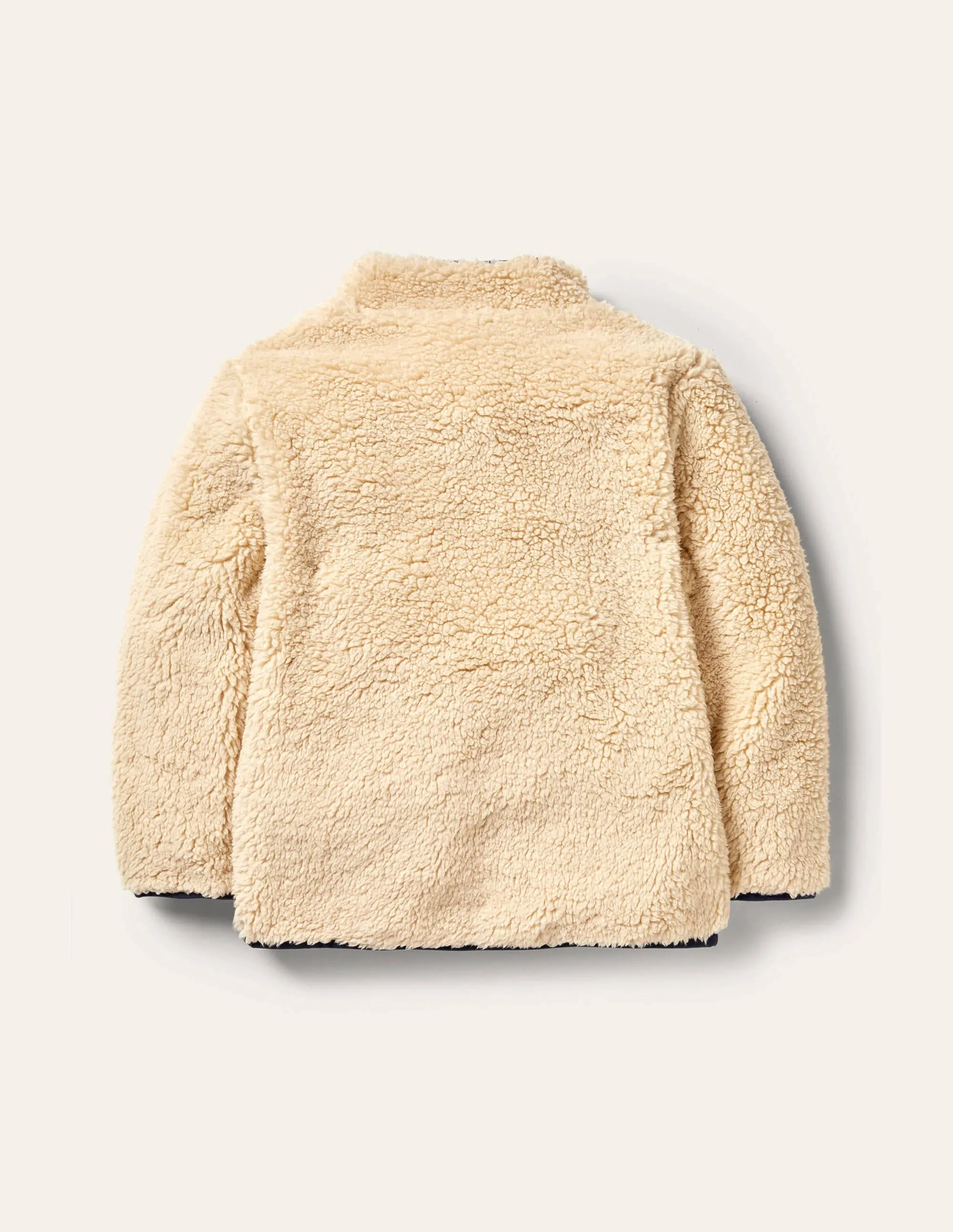 Reversible Zip-up Sweater-Ecru Rainbow