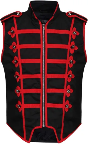 Ro Rox Sleeveless Marching Band Drummer Parade Military Jacket, Lightweight Vest for Stage Performances, Steampunk Parties