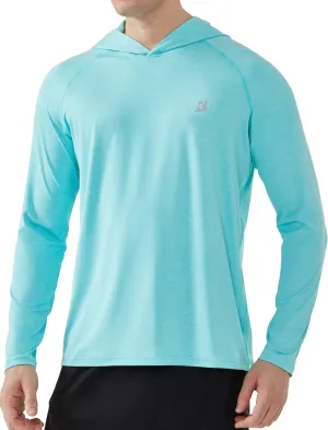 Roadbox Men's UPF 50  Fishing Shirts, Long Sleeve UV Sun Protection SPF Hoodie, Quick Dry Swim Rash Guard for Outdoor Hiking