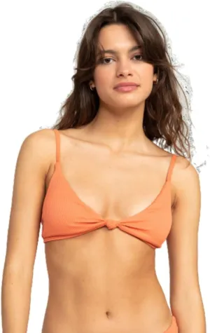 Roxy Women's Standard Ribbed Love The Surf Knotted Bikini Top