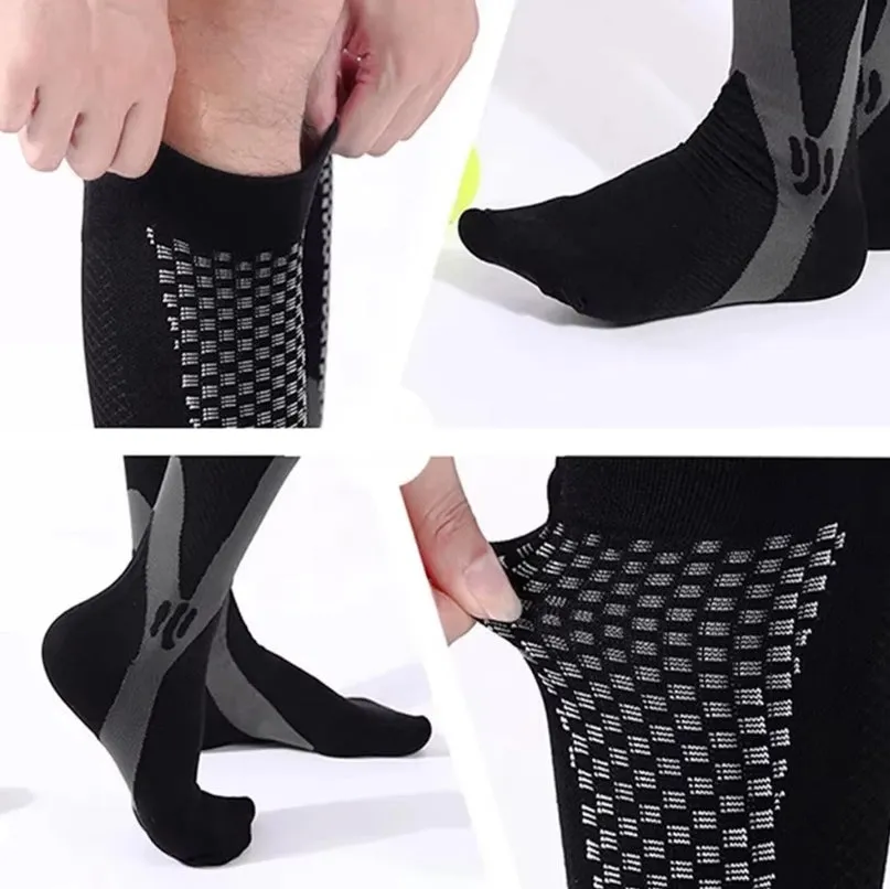 ROYALUCK 4 Pairs Plus Size Knee High Compression Socks for Women and Men