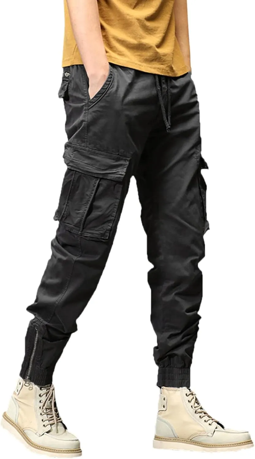 sdbrld Mens Pants Slim Fit Sweatpants For Men 3 Pack Mens Casual Joggers Pants - Cotton Drawstring Chino Cargo Pants Hiking Outdoor Twill Track Jogging Sweatpants Pants