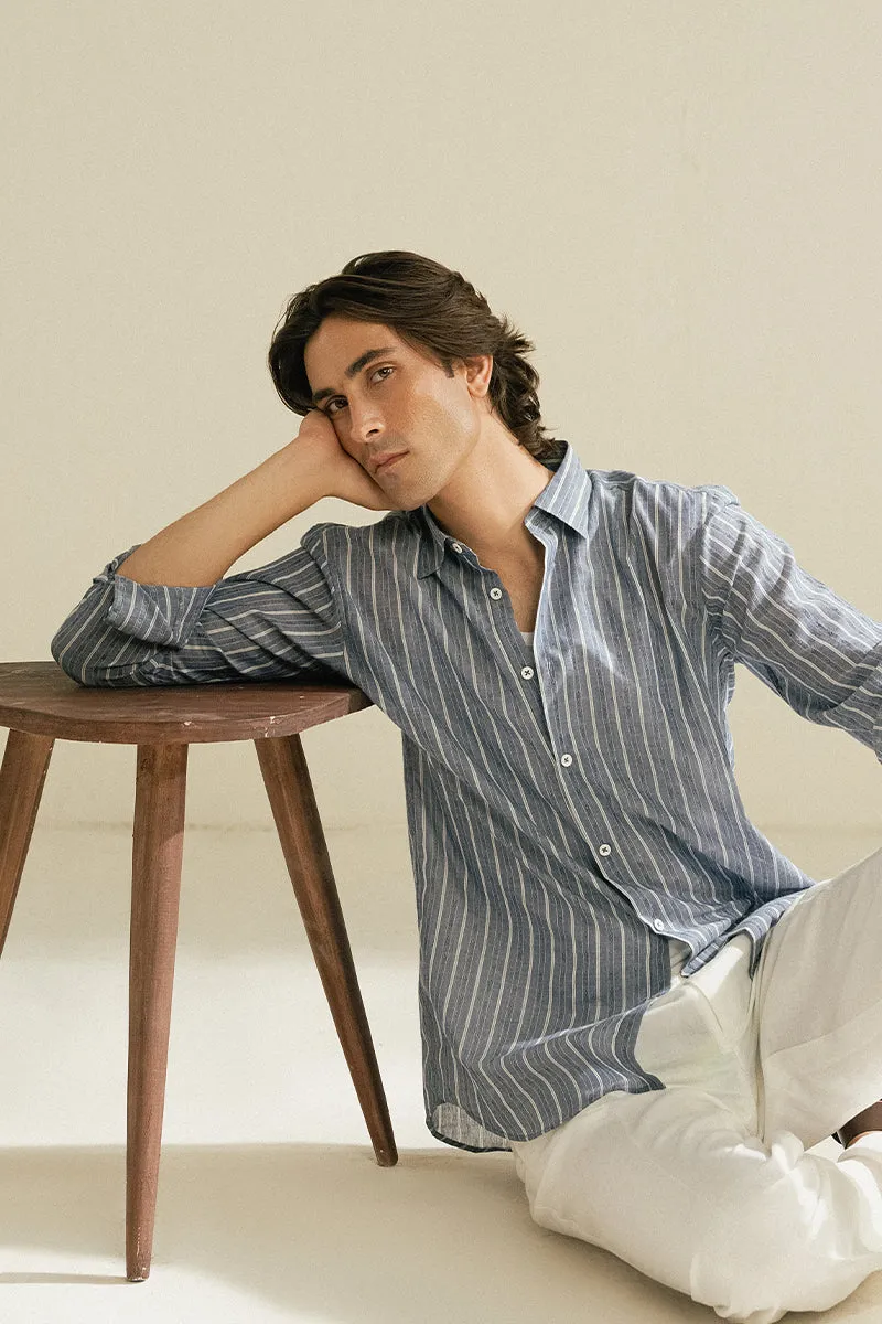 SKY BLUE EMBROIDERED SHIRT