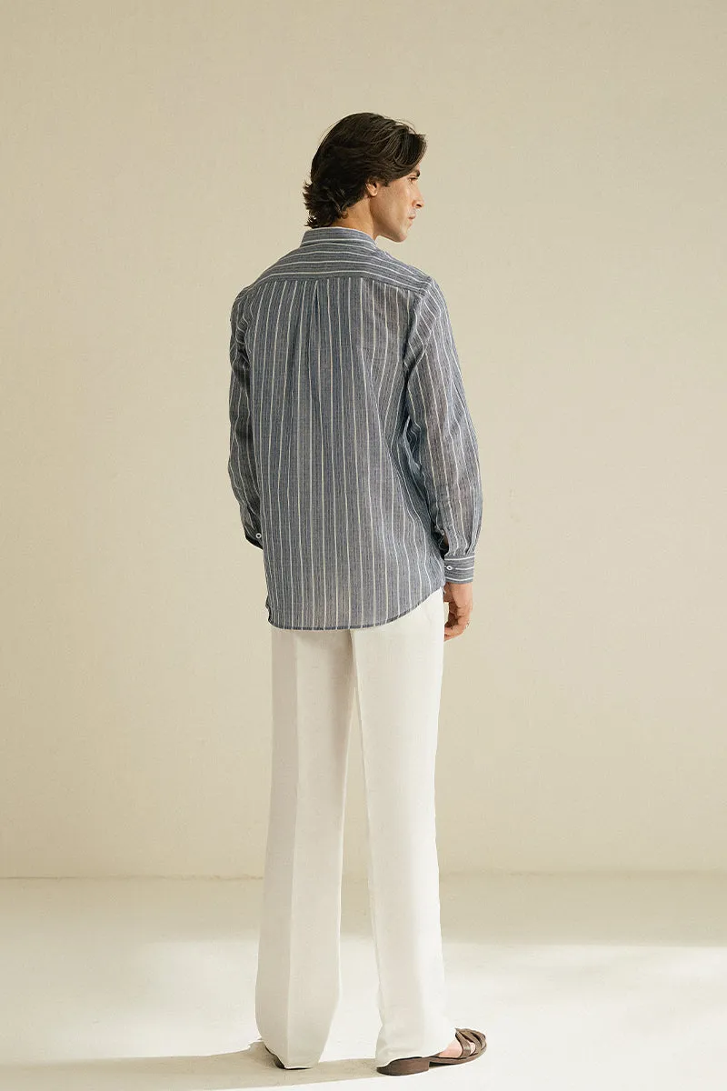 SKY BLUE EMBROIDERED SHIRT