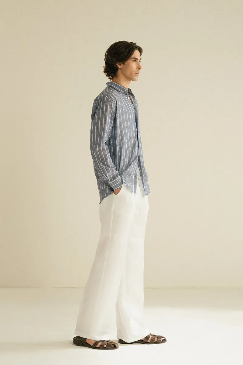 SKY BLUE EMBROIDERED SHIRT