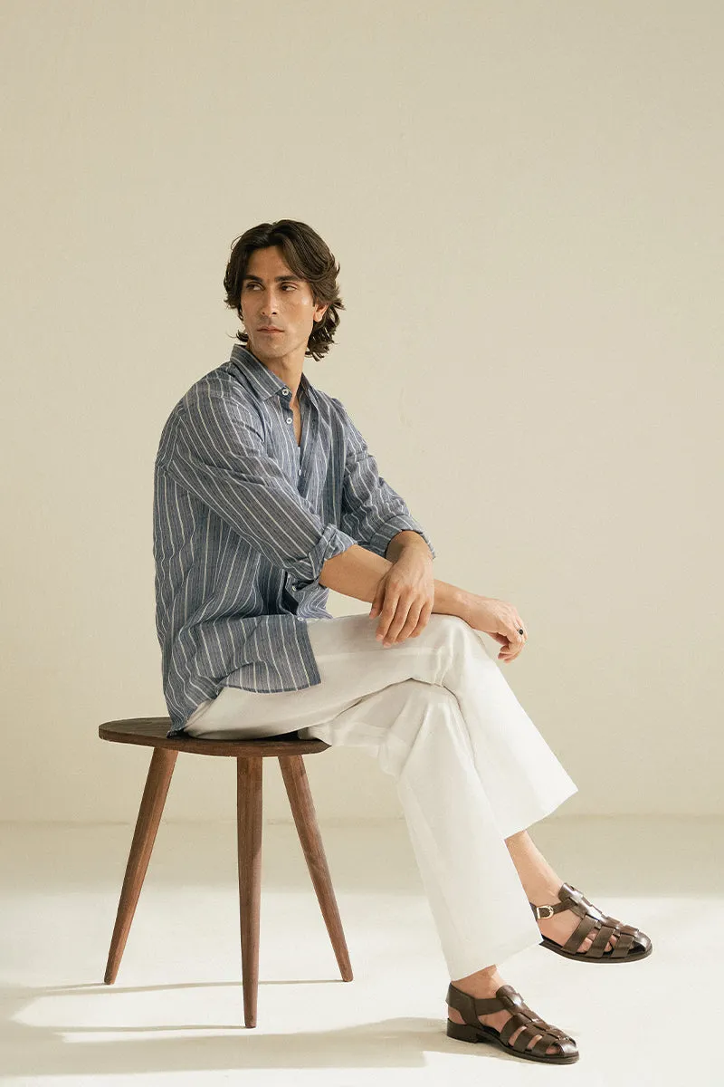 SKY BLUE EMBROIDERED SHIRT