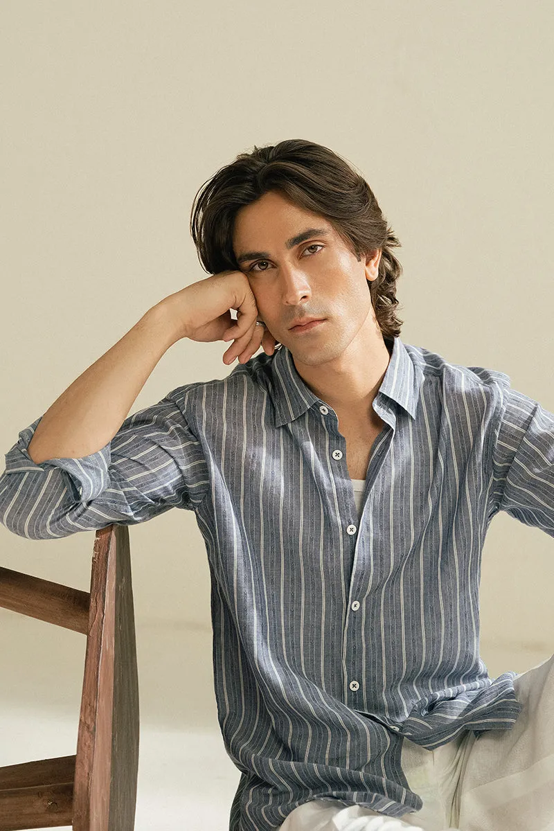 SKY BLUE EMBROIDERED SHIRT