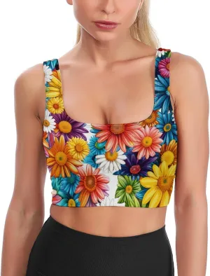 Sports Bra Stars Graffiti Tank Tops for Women Soft Padded Workout Yoga Top