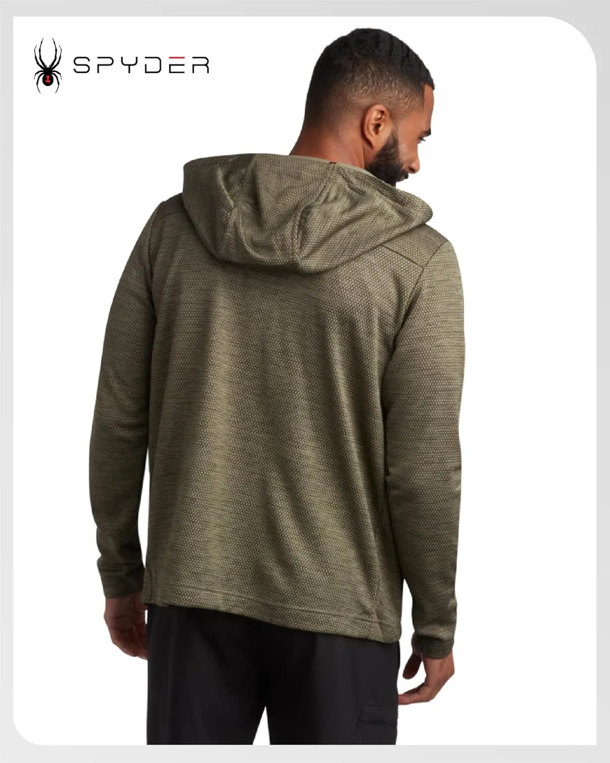 Spyder Men's Active Fleece Hoodie - Performance Mesh Fleece Full Zip Up Sweatshirt with Secure Zip Pockets (Sizes: S-XXL)