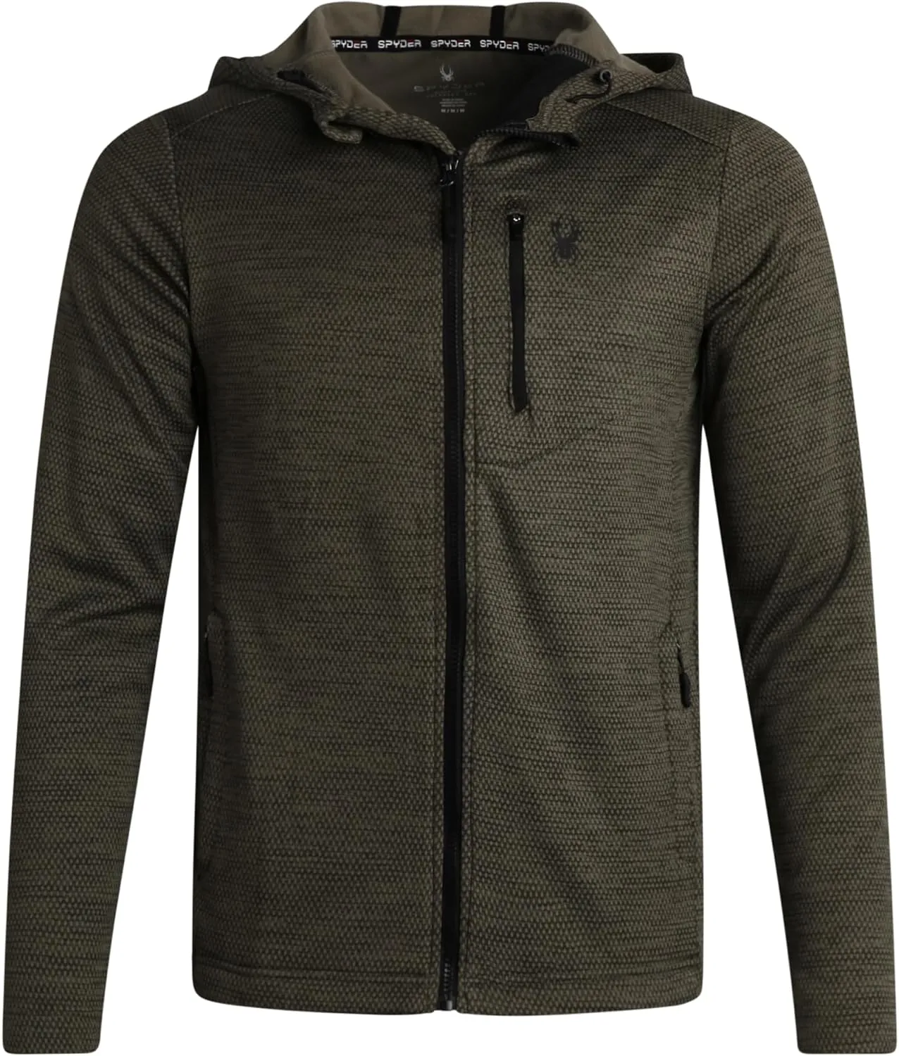 Spyder Men's Active Fleece Hoodie - Performance Mesh Fleece Full Zip Up Sweatshirt with Secure Zip Pockets (Sizes: S-XXL)