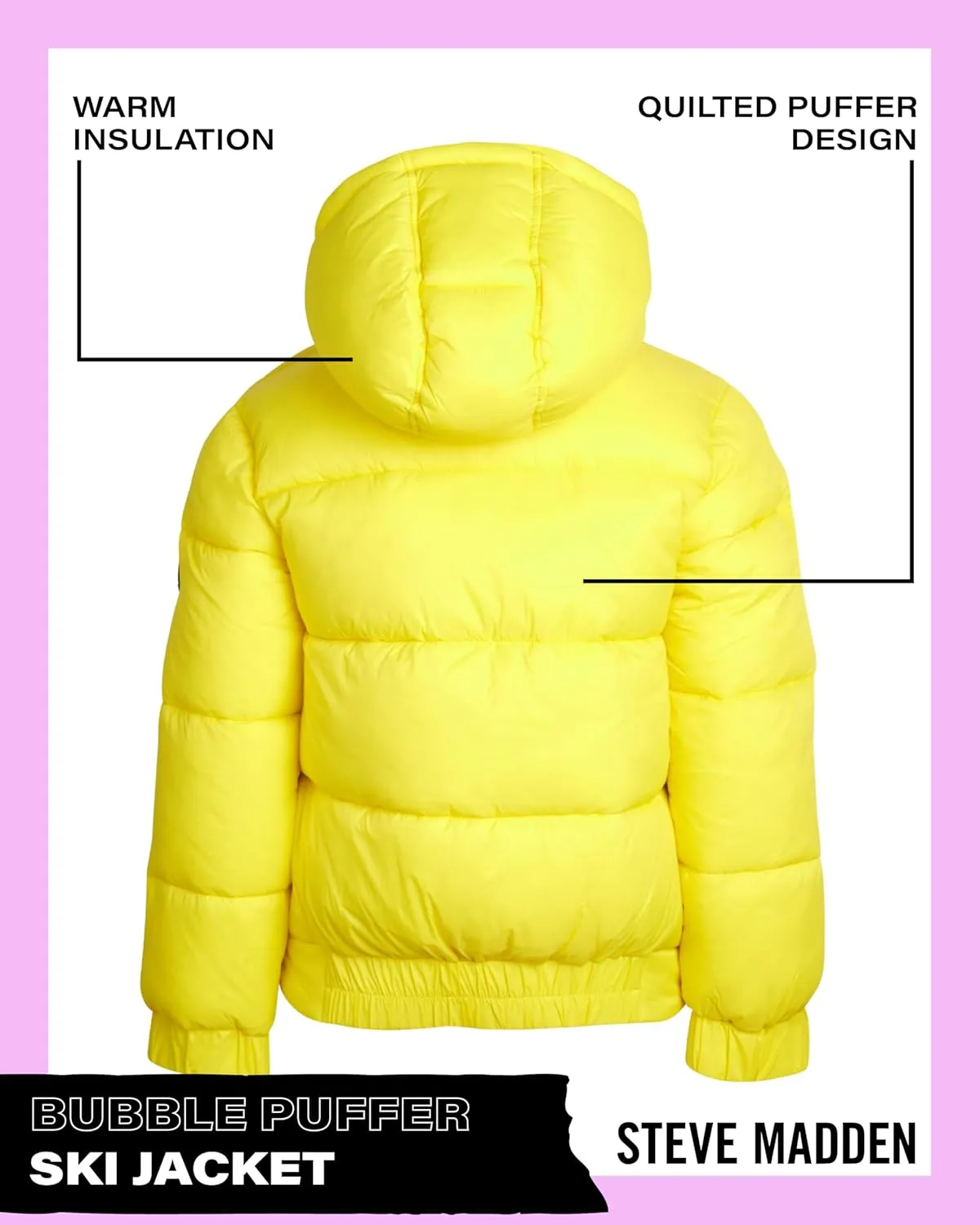Steve Madden Girls' Winter Coat - Heavyweight Quilted Bubble Puffer Parka Ski Jacket with Faux Fur Lined Hood (Size: 4-16)