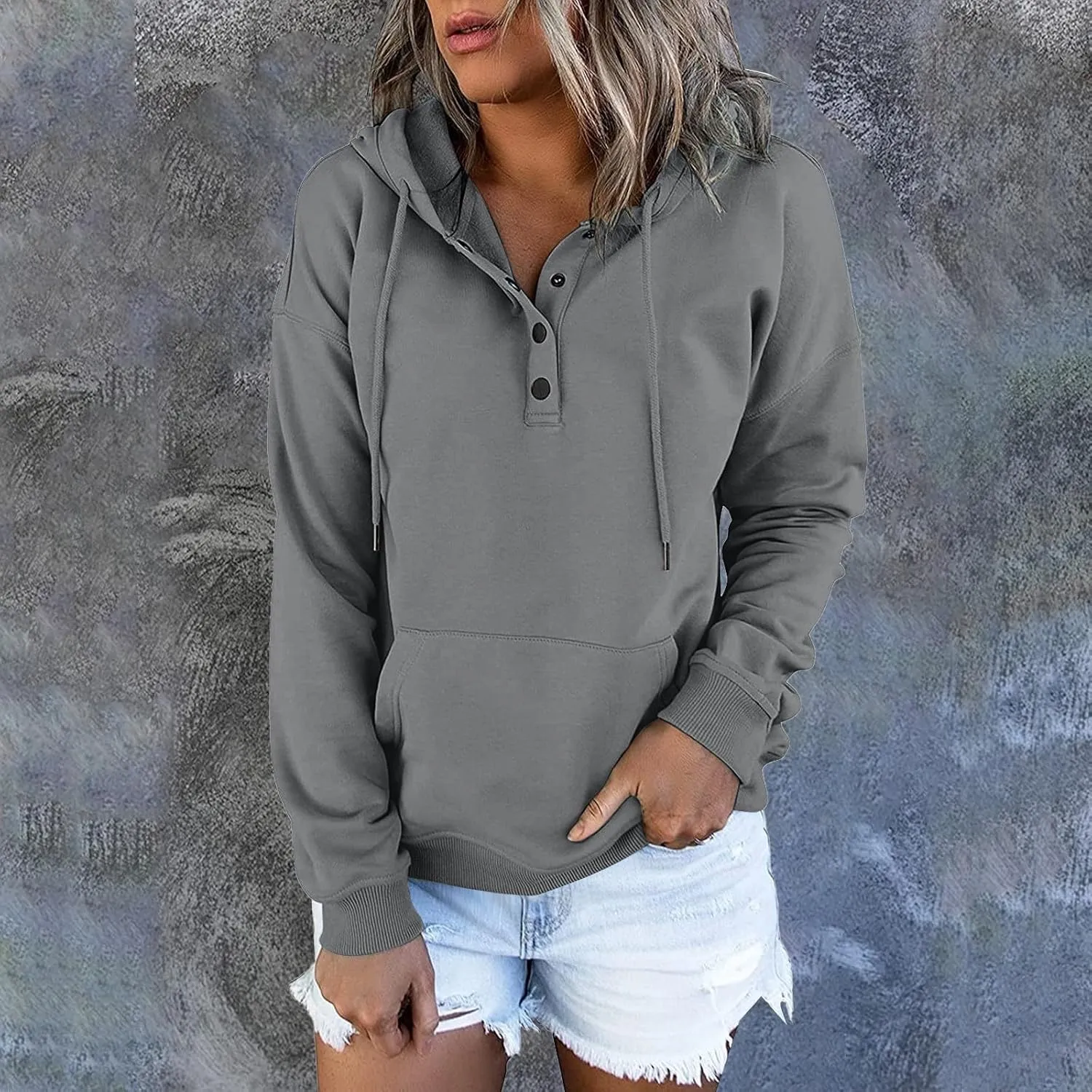Sweatshirts for Women 2024 Plus Size Long Sleeve Drawstring Hoodies Sweaters Casual Cute Pullover Tops Fall Clothes