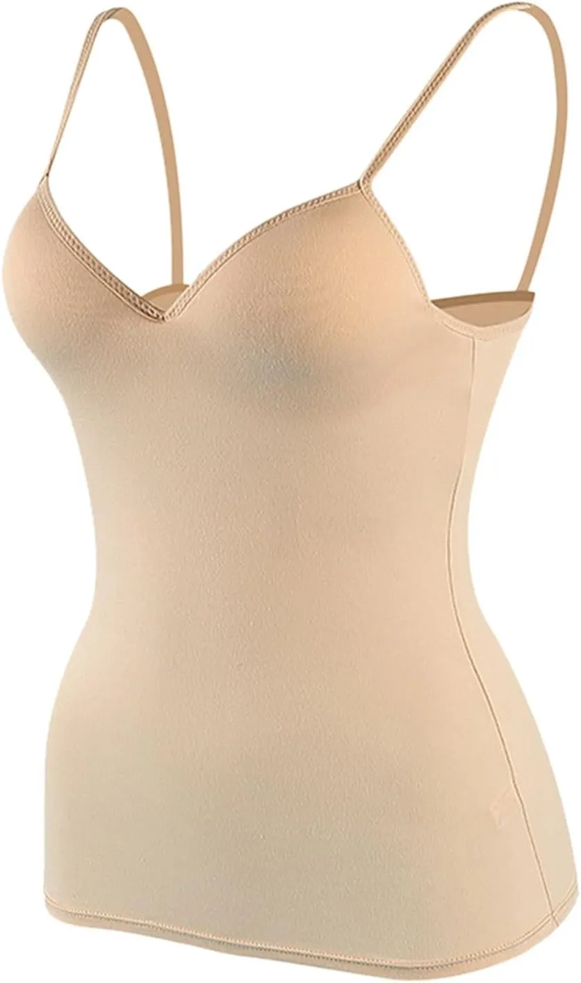 Tank Top with Built in Bra for Women Sleeveless Strappy Summer Cropped Camisole Yoga Tops Workout Sports Padded Cami Clothes