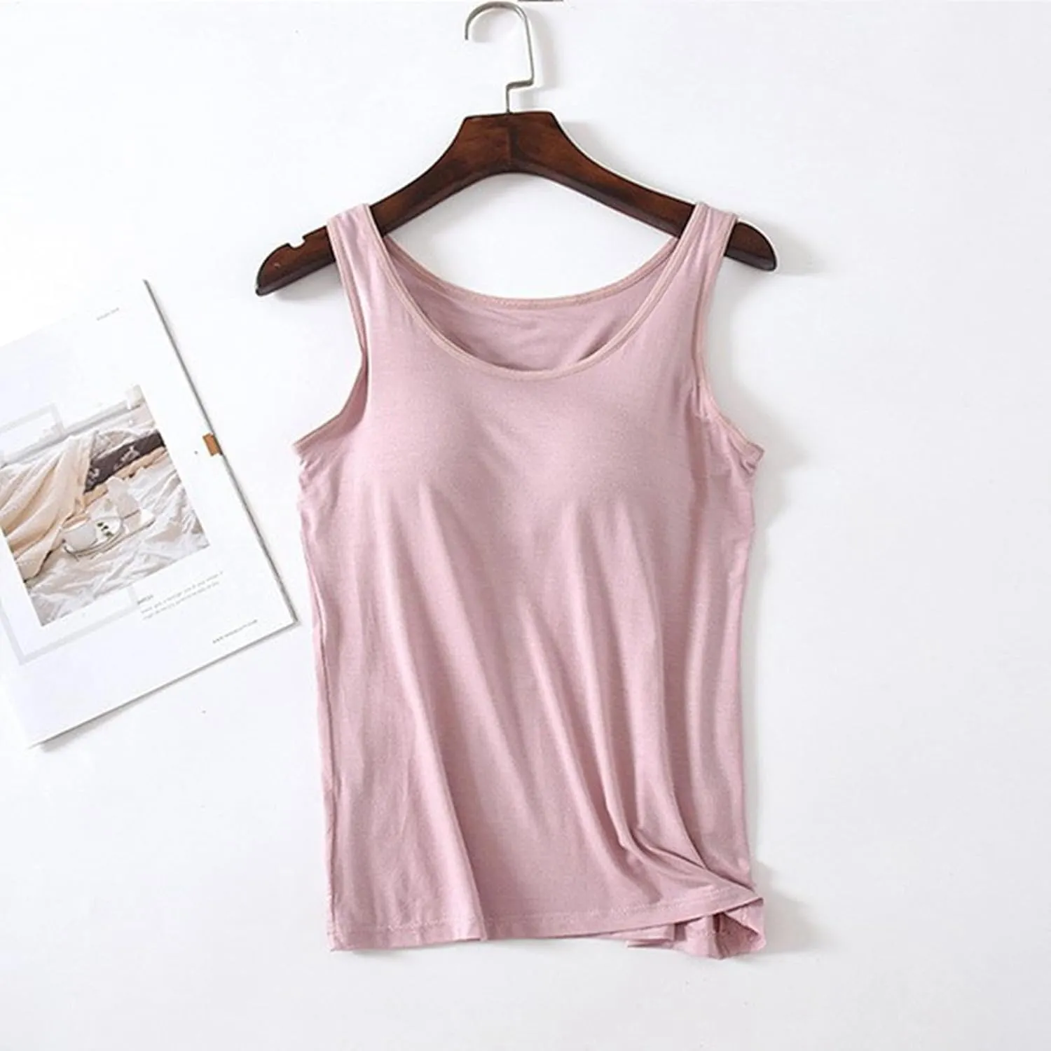 Tank Top with Built in Bra for Women Sleeveless V Neck Workout Padded Tops 2025 Summer Y2K Casual Plus Size Camisole Clothes