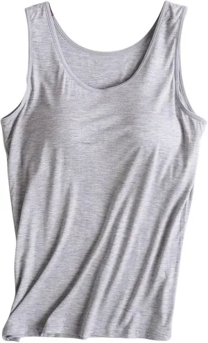 Tank Top with Built in Bra for Women Sleeveless Workout Tops Shelf Bra Tank Tops Soft Sleep Racerback Camis Yoga Shirt