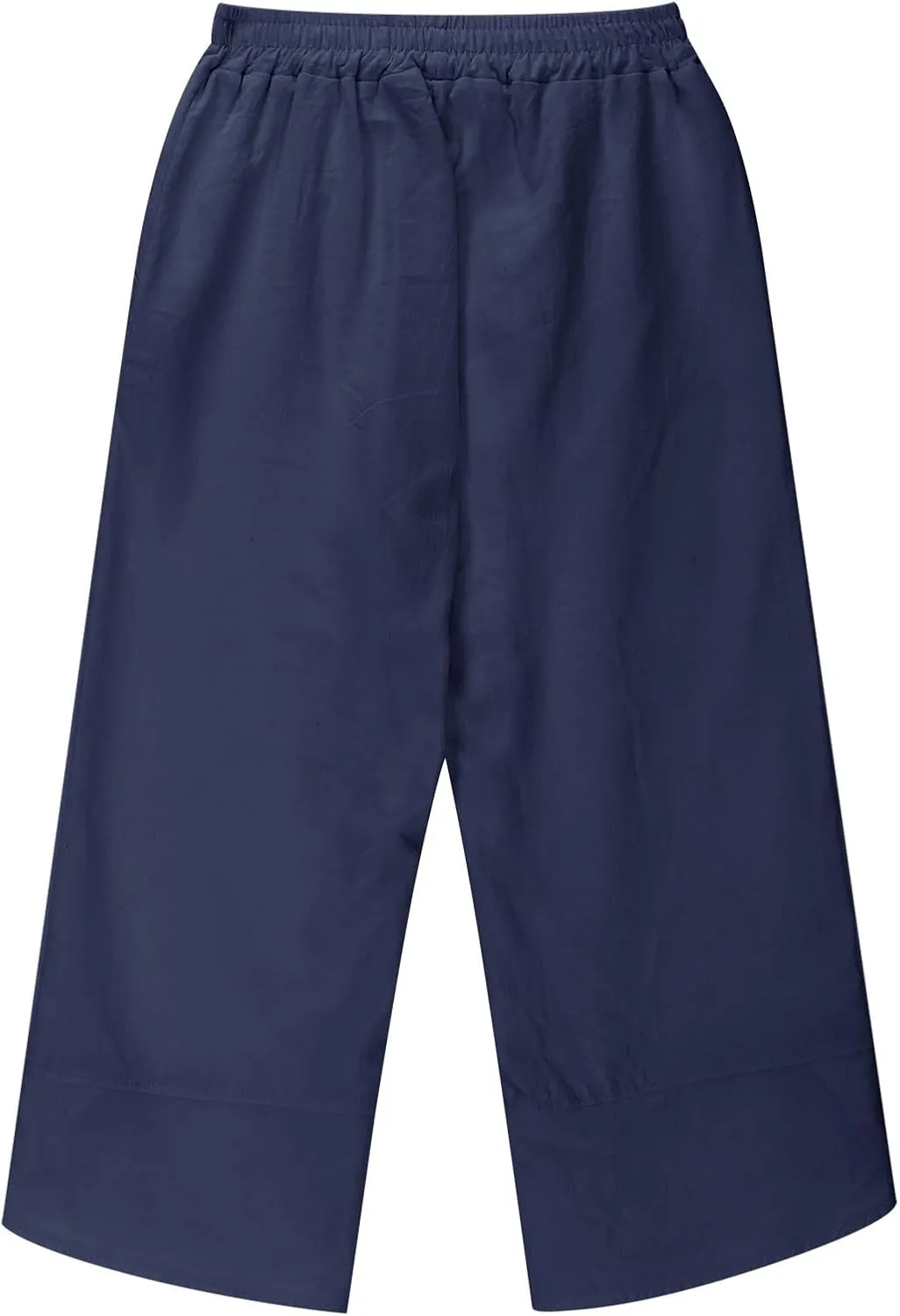 Teen Girls Palazzo Pants Summer Casual Cotton Linen Trousers Kids Lightweight Elastic Waist Solid Color Wide Leg Pant