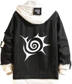 The SevenDeadly Sins Jeans Jacket Anime Meliodas Cosplay Denim Jacket Hoodie Casual Ripped Novelty Coat for Unisex