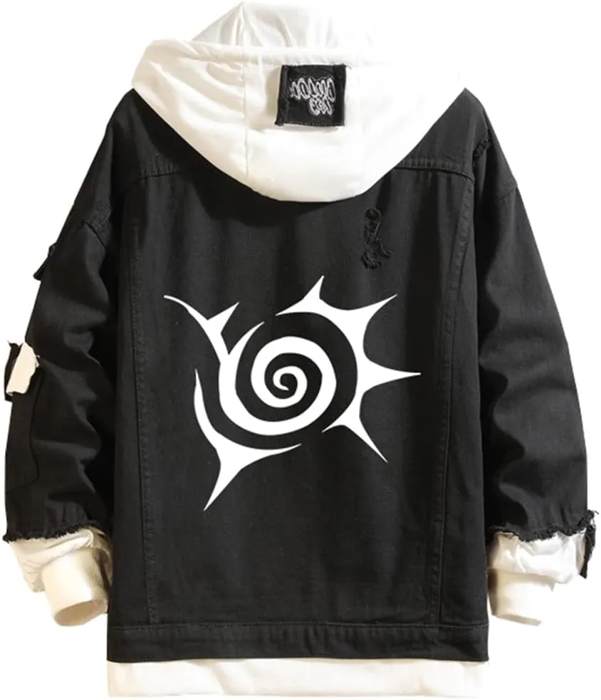 The SevenDeadly Sins Jeans Jacket Anime Meliodas Cosplay Denim Jacket Hoodie Casual Ripped Novelty Coat for Unisex