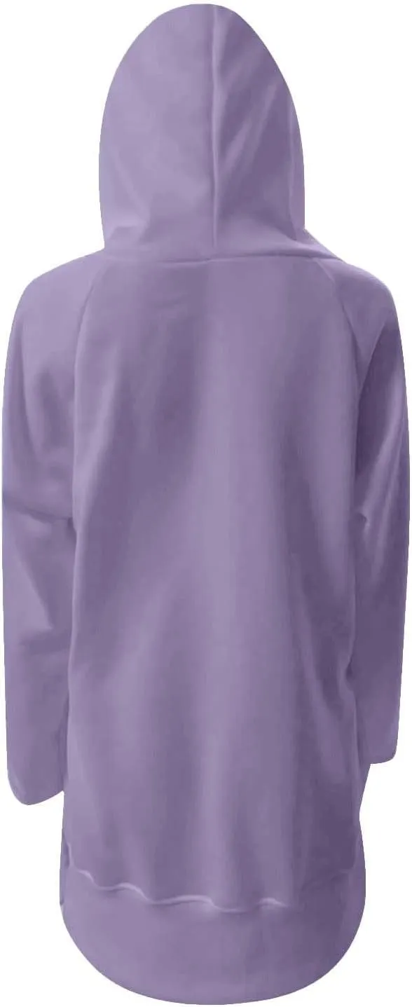 The Warmy Oversized Hoodie,Casual Oversized Hoodie Dress For Women Pullover Long Sweatshirt Split Hem With Pockets