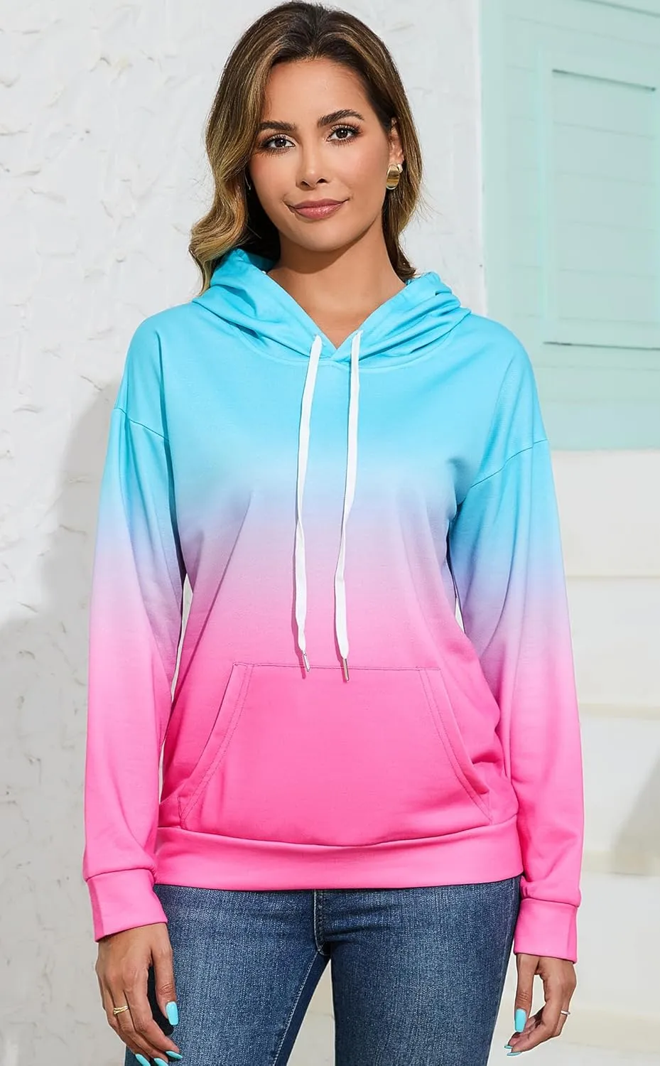 Tie Dye Hoodies for Women Teen Girls Pullover Sweatshirts Winter Fall Fashion Clothes Outfits