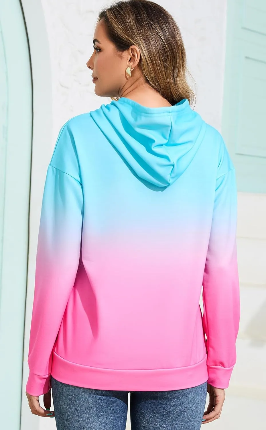 Tie Dye Hoodies for Women Teen Girls Pullover Sweatshirts Winter Fall Fashion Clothes Outfits