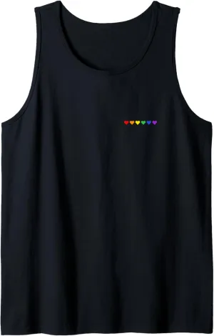 Tiny Rainbow Hearts Subtle Pride Month Flag LGBT Gay Rights Tank Top