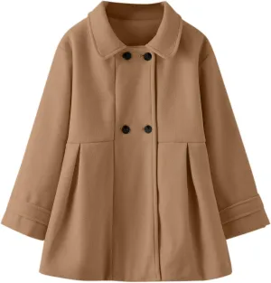 Toddler Baby Girl Spring Double Breasted Trench Coat Dress Long Sleeve Windbreaker Outerwear Trench Coat