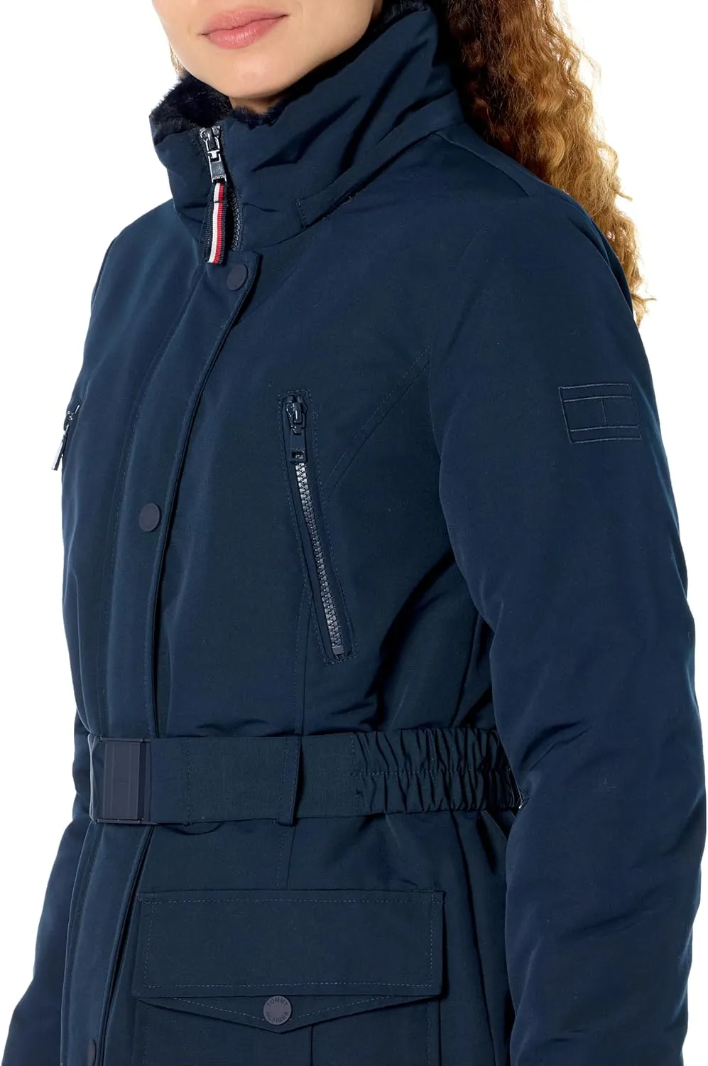 Tommy Hilfiger Women's Tactical Cold Weather Belted Jacket