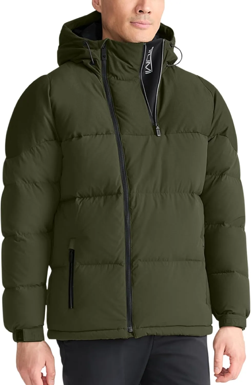 TUMI Men's Mini Ripstop Down Fill Quilted Heavyweight Puffer - Men's Nylon Jacket - Magnetic Cuffs & Throat Gusset