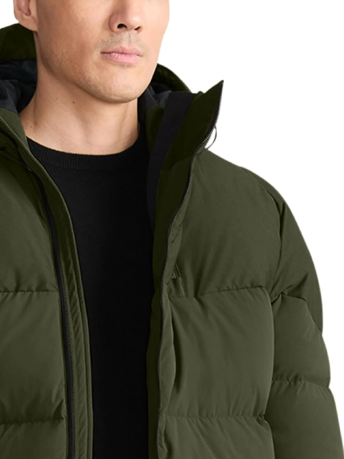 TUMI Men's Mini Ripstop Down Fill Quilted Heavyweight Puffer - Men's Nylon Jacket - Magnetic Cuffs & Throat Gusset