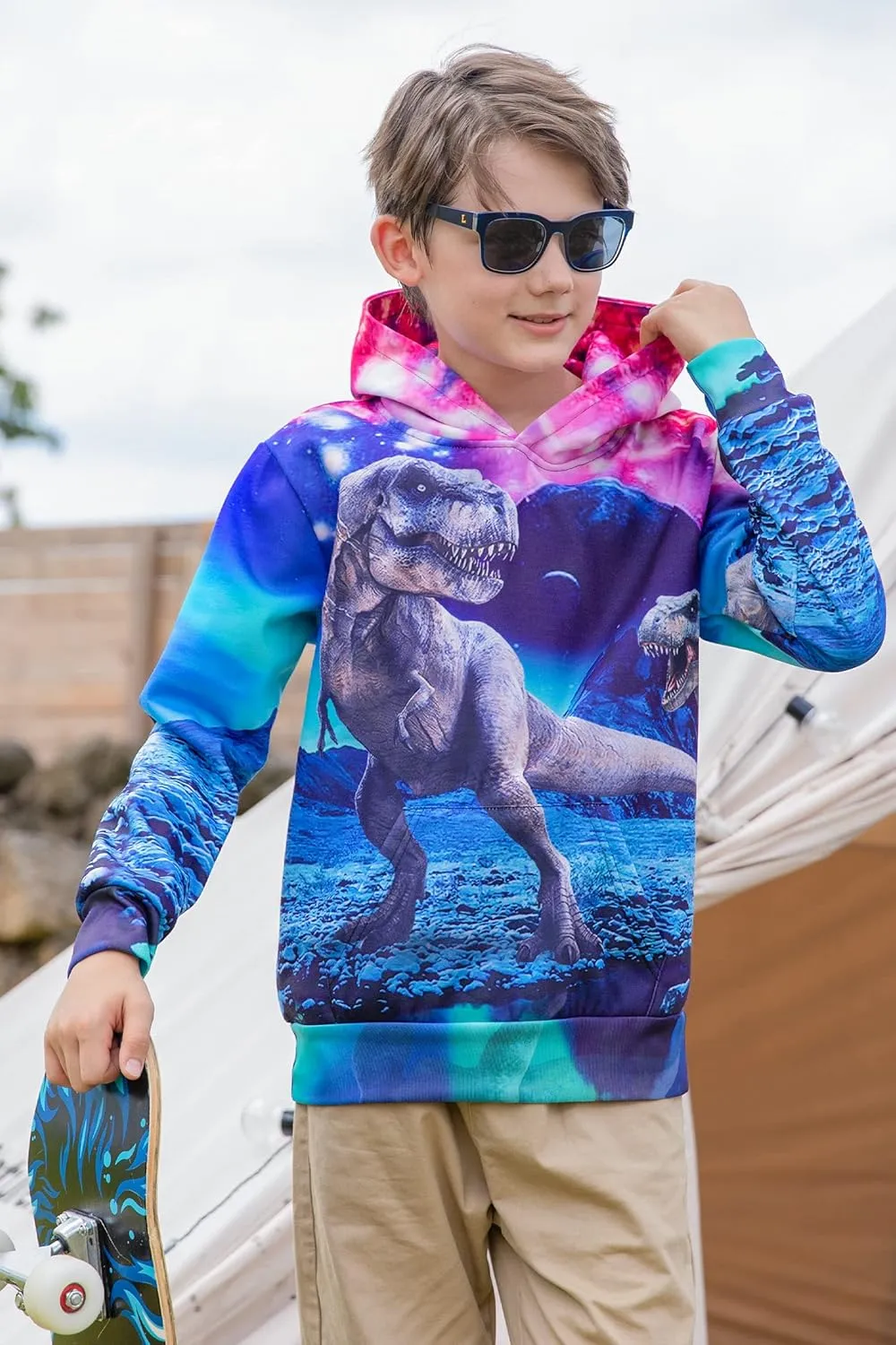uideazone Hoodies for Boys Girls 3D Printed Hooded Sweatshirts Long Sleeve Pullover Hoody with Pocket 3-16Y