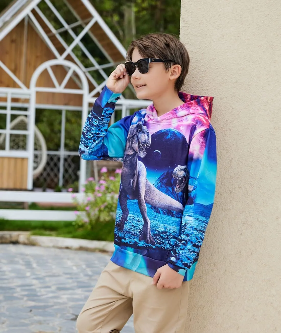 uideazone Hoodies for Boys Girls 3D Printed Hooded Sweatshirts Long Sleeve Pullover Hoody with Pocket 3-16Y