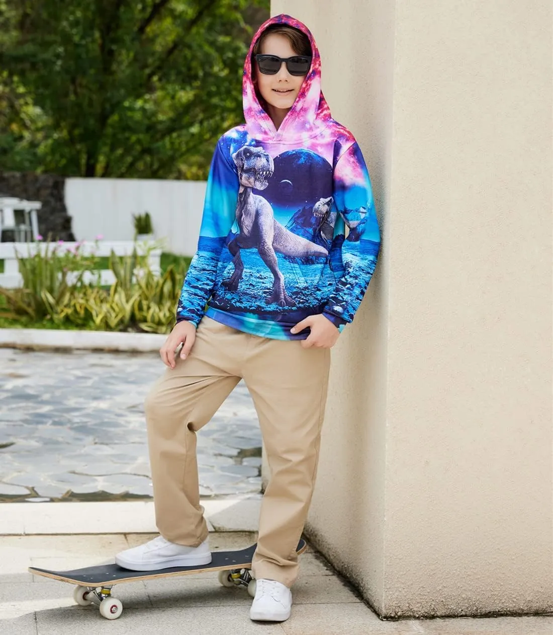 uideazone Hoodies for Boys Girls 3D Printed Hooded Sweatshirts Long Sleeve Pullover Hoody with Pocket 3-16Y