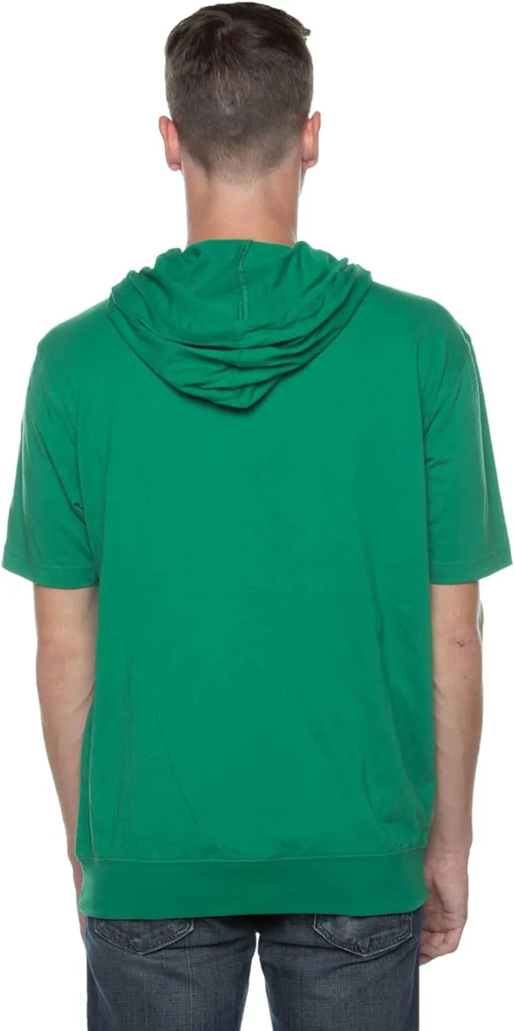 Unisex Casual Short Sleeve Zip Hoodie, Lightweight Jersey Zip Up Hoodie for Men and Women