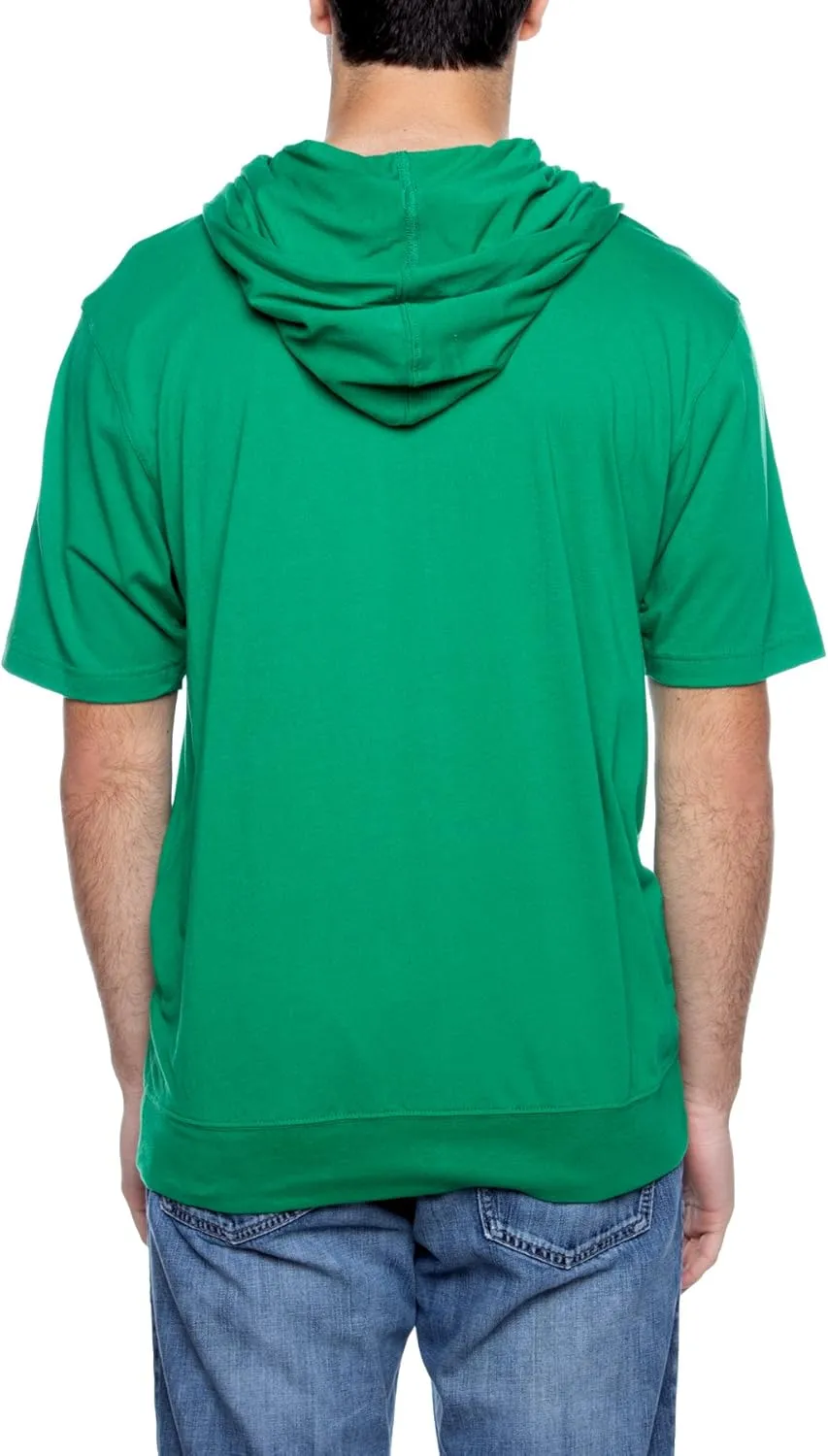 Unisex Casual Short Sleeve Zip Hoodie, Lightweight Jersey Zip Up Hoodie for Men and Women