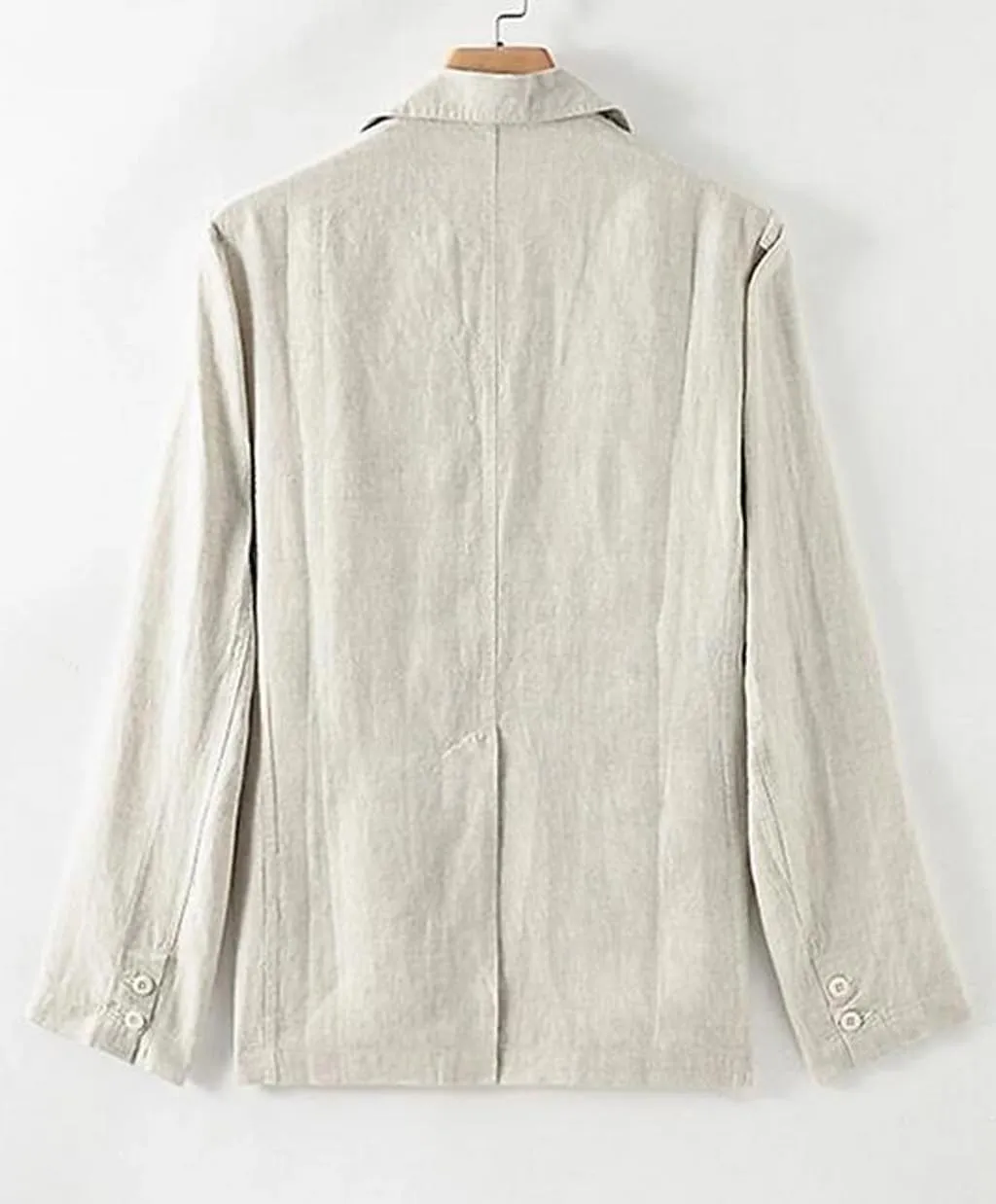 VENNYNG Men's Linen Blazer Beach Wedding Casual Sport Jacket Tailored Fit Solid Colored Single Breasted Two-Buttons
