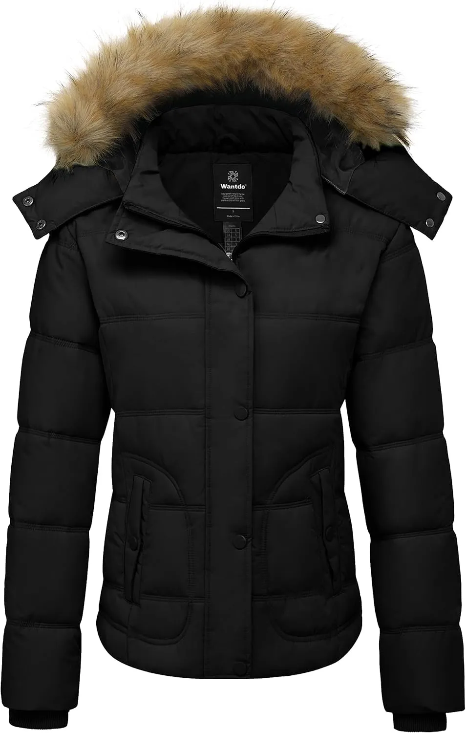 wantdo Women's Hooded Winter Coat Thicken Quilted Puffer Jacket Warm Parka