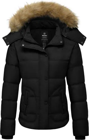 wantdo Women's Hooded Winter Coat Thicken Quilted Puffer Jacket Warm Parka