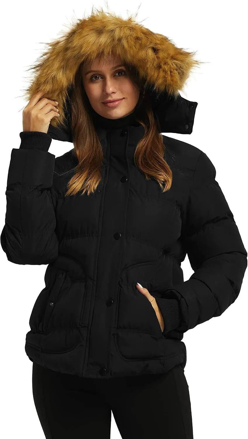 wantdo Women's Hooded Winter Coat Thicken Quilted Puffer Jacket Warm Parka