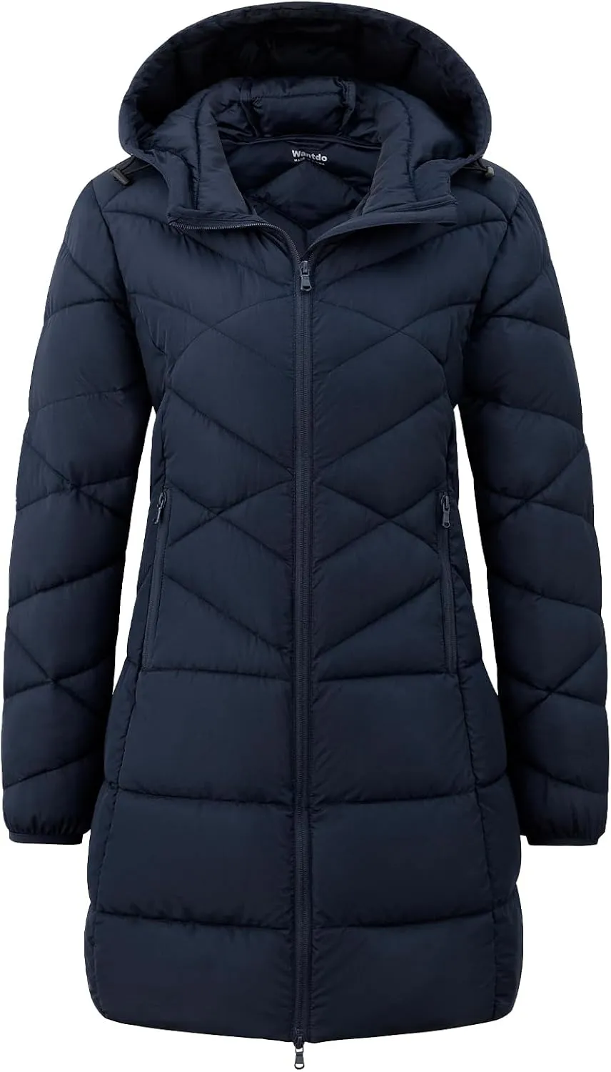 Wantdo Women's Packable Down Jacket Light Weight Puffer Coat Hip-Length Winter Coat