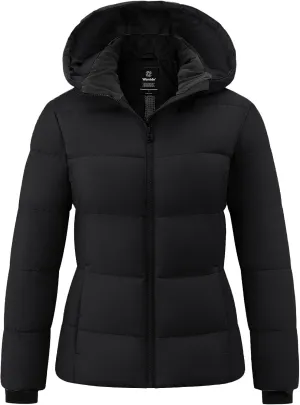 Wantdo Women's Winter Puffer Jacket Thicken Winter Coat Warm Padded Jacket with Hood
