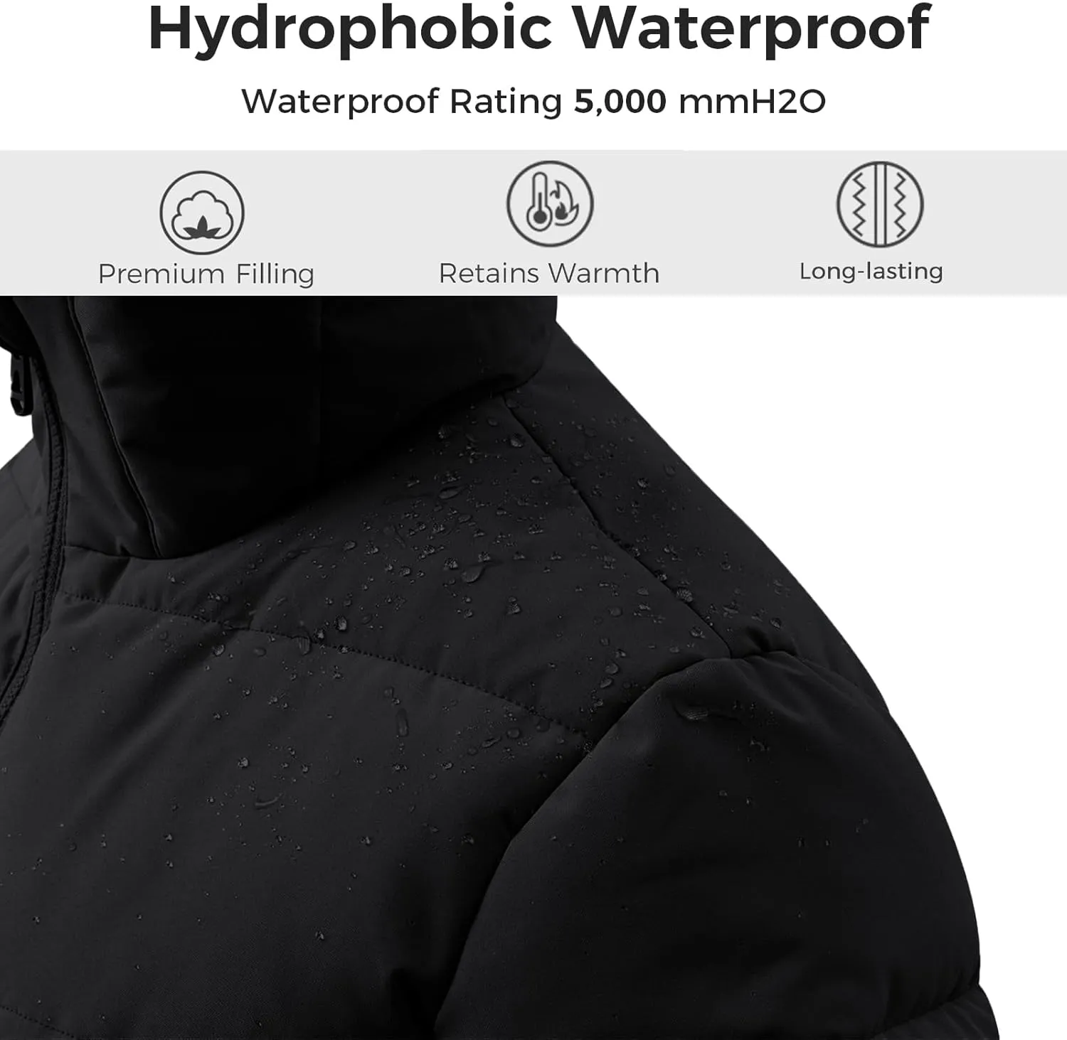 Wantdo Women's Winter Puffer Jacket Thicken Winter Coat Warm Padded Jacket with Hood