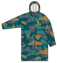 Waves Recycled Sherpa-Lined Changing Robe - Deep Blue Camo Pattern