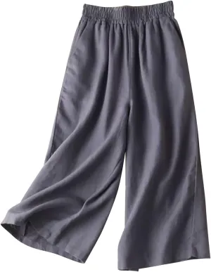 Wide Leg Linen Pants for Women Women Linen Pants Beach Leisure Trousers Linen Blend Pants