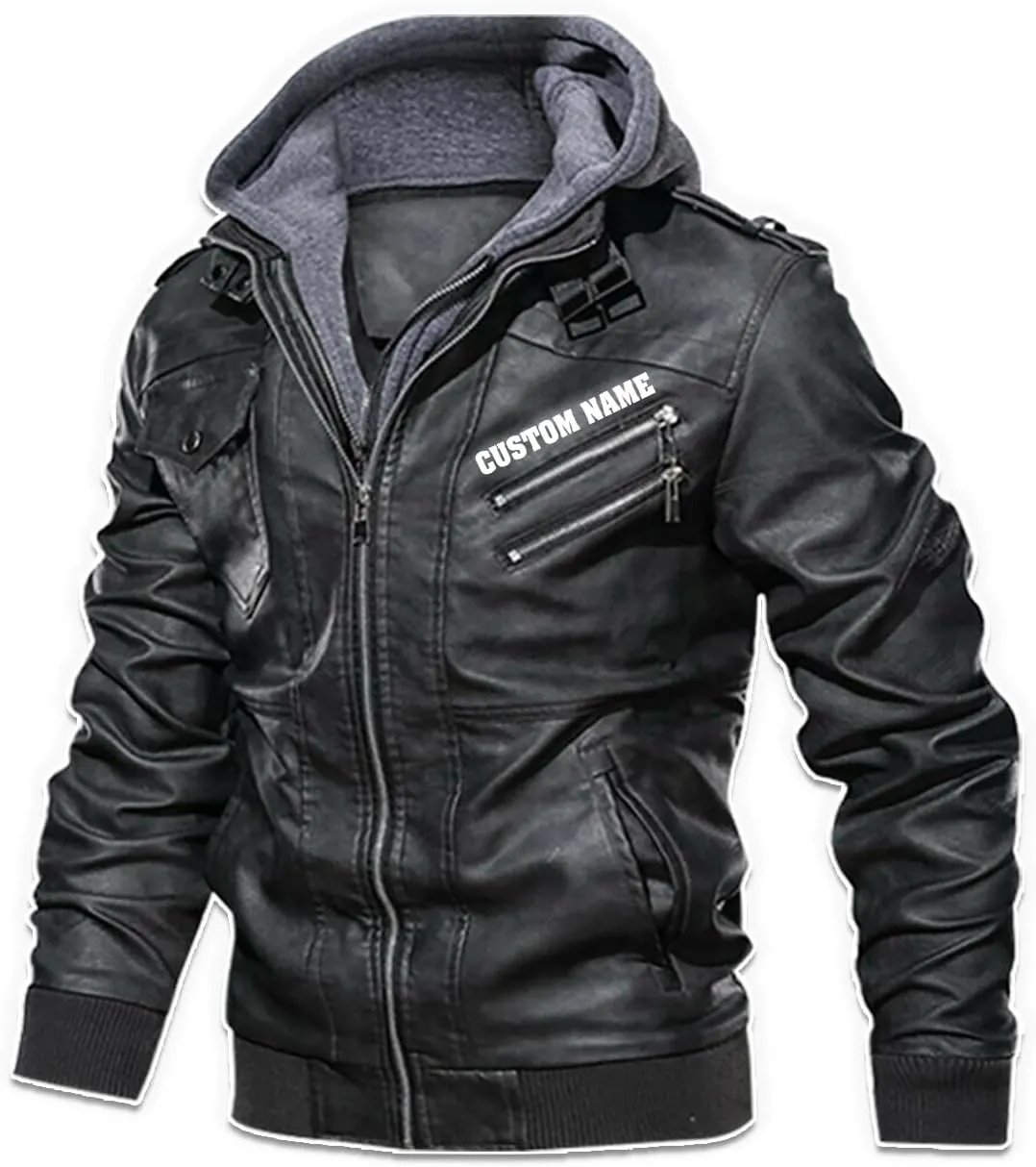 Wild Wolf with Blood Moon, Retro Wolf Biker Motorcycle Jacket, Personalized Men PU Leather Vest Coat Jackets