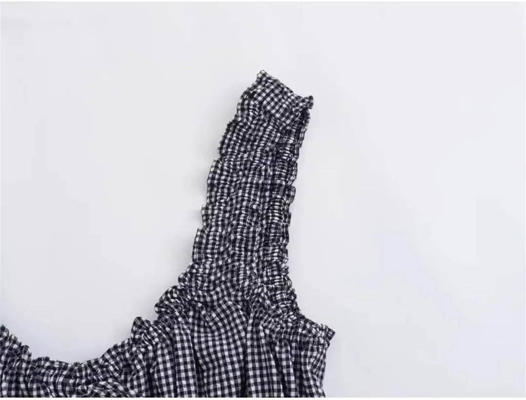 Women Cropped Top Lace Up Bow Pleated Backless Bustier Vintage Sling Camisole Tops