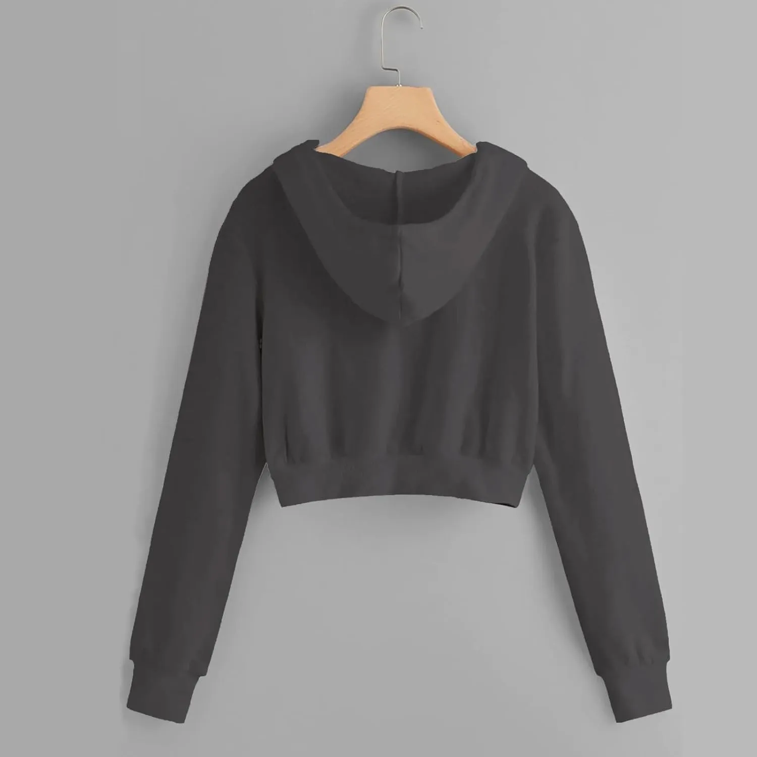 Women Full Zip Up Cropped Hoodies Cute Long Sleeve Sweatshirt Casual Pullover Tops Y2K Trendy Fashion Clothes 2024