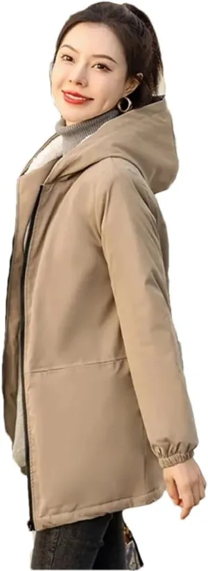 Women Oversize Winter Jacket Cotton Padded Thicken Fleece Coat Parkas Warm Overcoat Snow Wear Loose Jackets