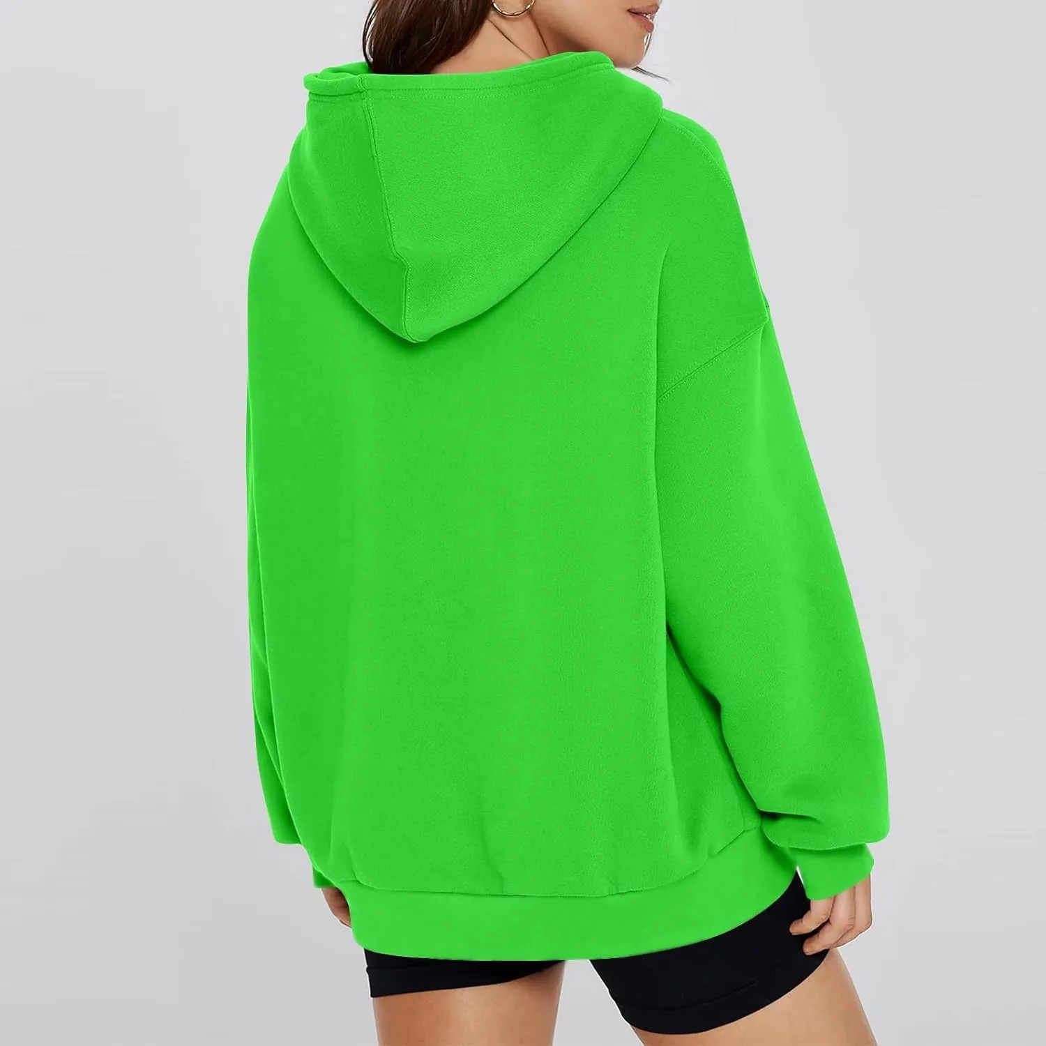 Women Oversized Hoodie Fleece Y2K Hoodie with Kangaroo Pockets Casual Fall Sweatshirts Long Sleeve Preppy Sweatshirt